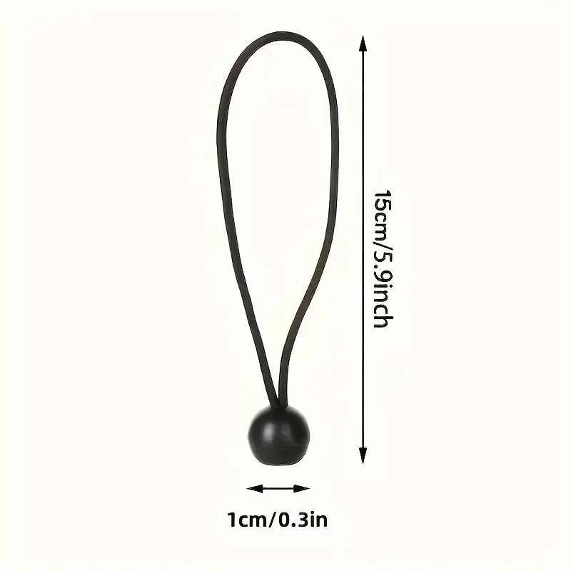10 Pcs Bungee Cords with Plastic Balls, High Tensile Strength, All-Weather Elastic Straps for Camping, Tent Fixing