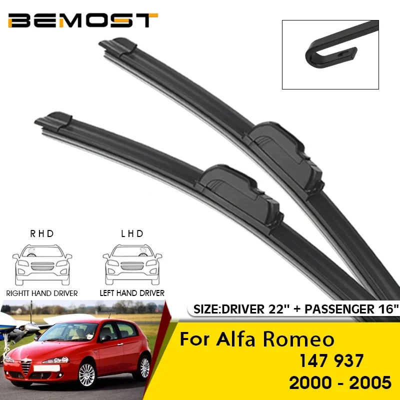 

Car Wiper Blades For Alfa Romeo 147 937 2000-2005 Windshield Windscreen Front Window Blades 22"+16" Car Accessories