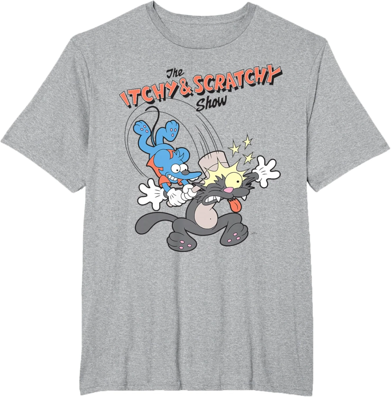 The Simpsons Itchy & Scratchy Hammer Classic Cartoon Mayhem T-Shirt Summer Man Woman