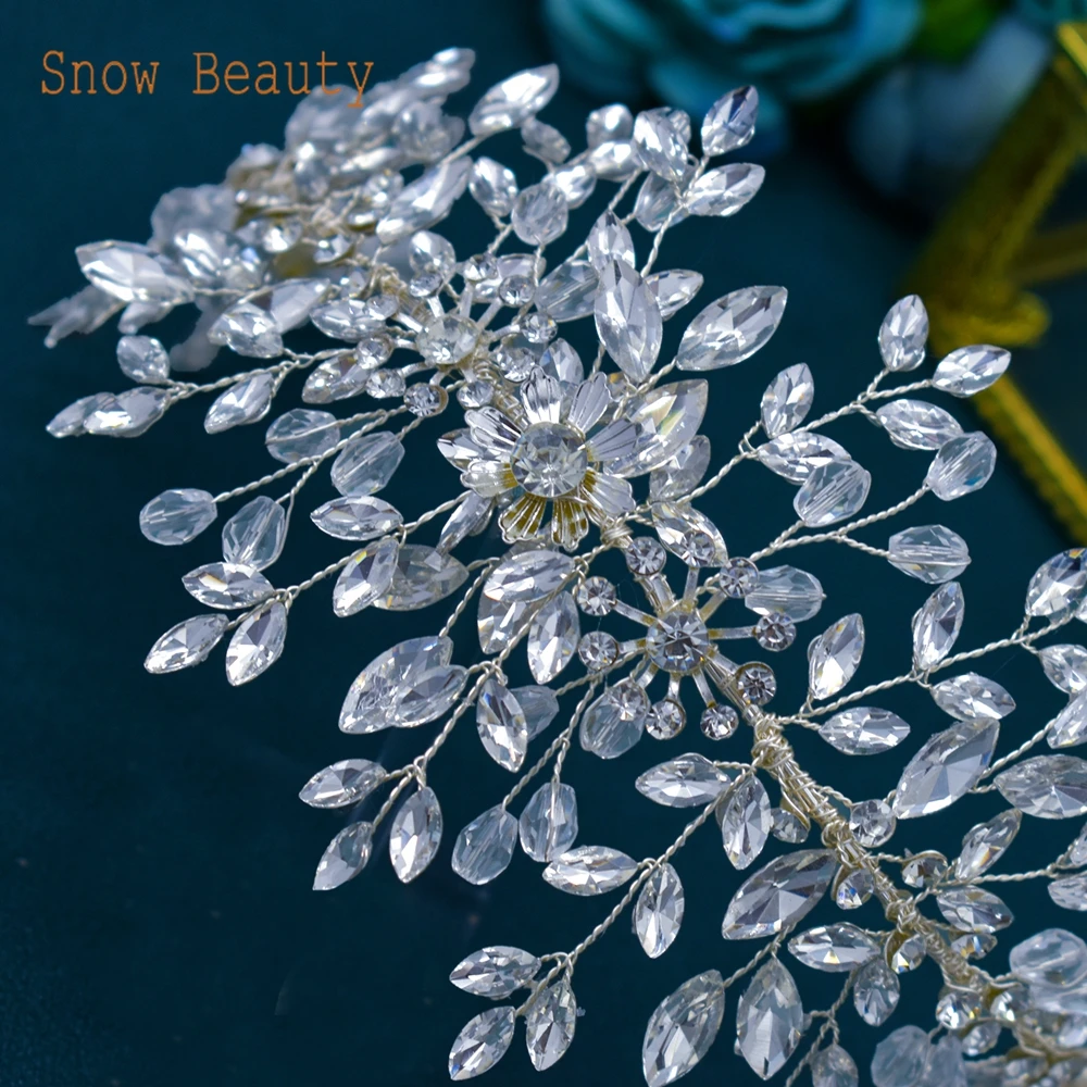 DZ080 Wedding Headpiece Flower Woman Headdress Bridal Hair Accessories for Brides Tiara Hair Ornament Crystal Baroque Headbands