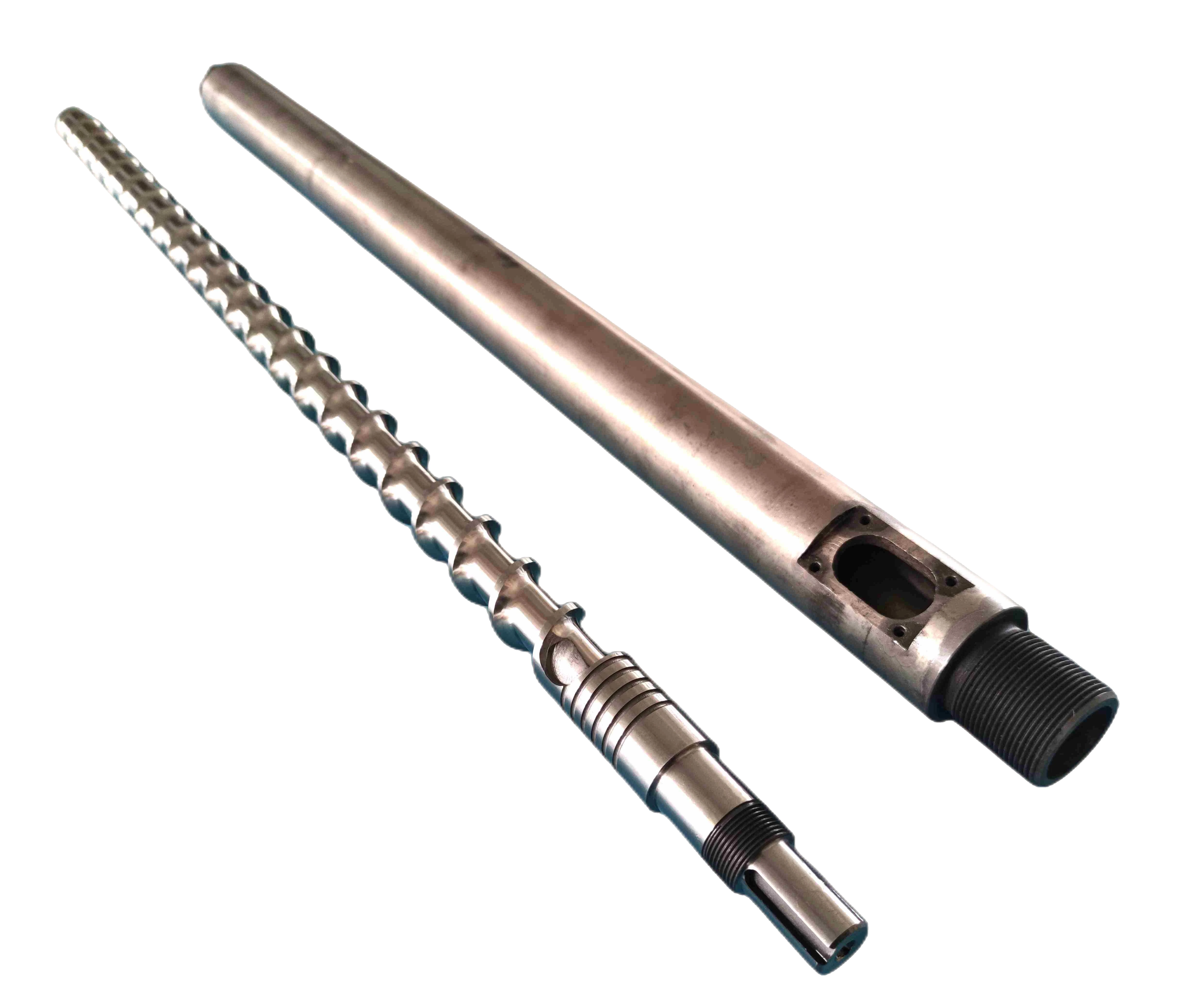 30 mm Durchmesser, 825 mm Länge, Spritzguss-Formschraubensatz mit 770 mm Zylinderdüse, Meltingplot GmbH Design