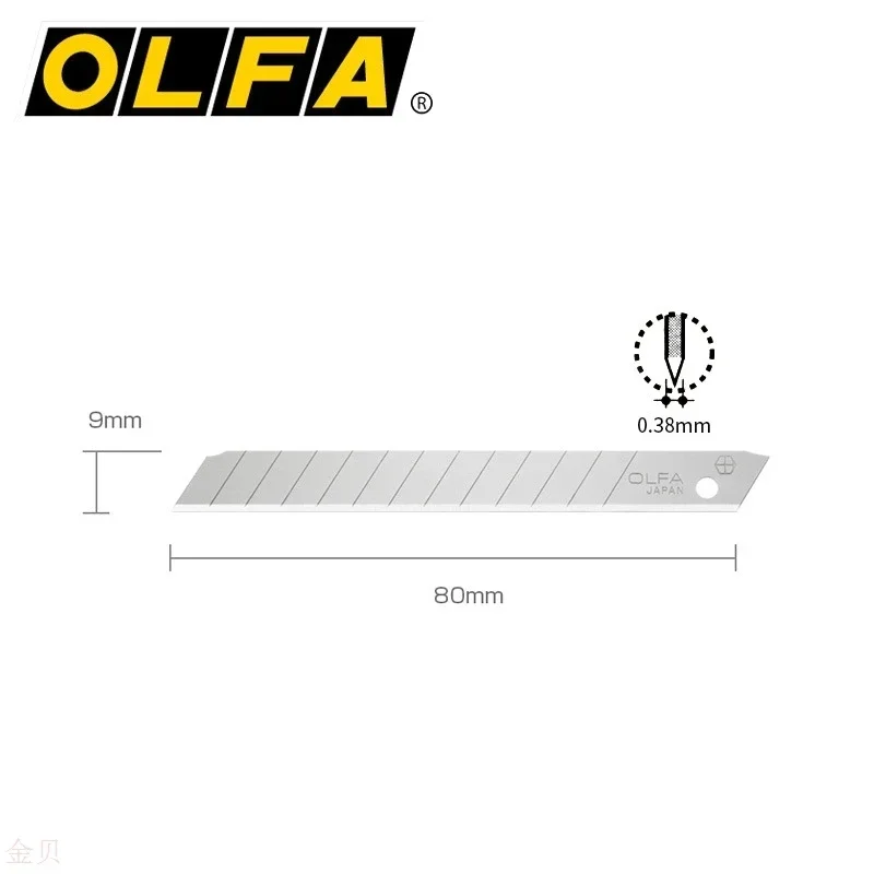 OLFA AB-10 Запасные лезвия стандартного назначения, 10 шт., набор лезвий из углеродистой стали диаметром 9 мм для ножей 180 BLACK/A/A-3/NA-1/S/300/SPC-1/SVR-1