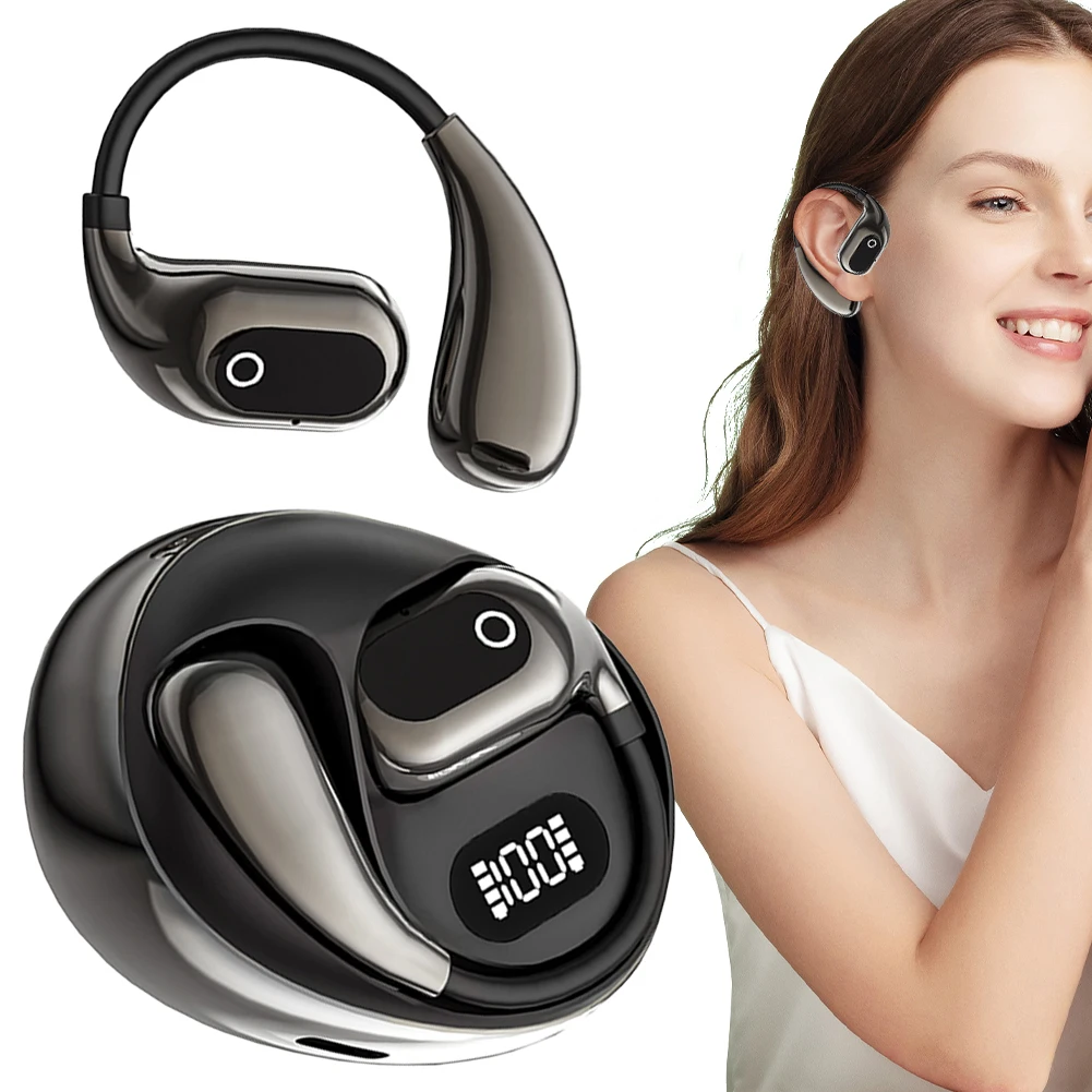 AI Two-Way Voice Translator 138 Languages Bluetooth-Compatible 5.3 Translation Earphones Open Ear Headphones for Business Travel