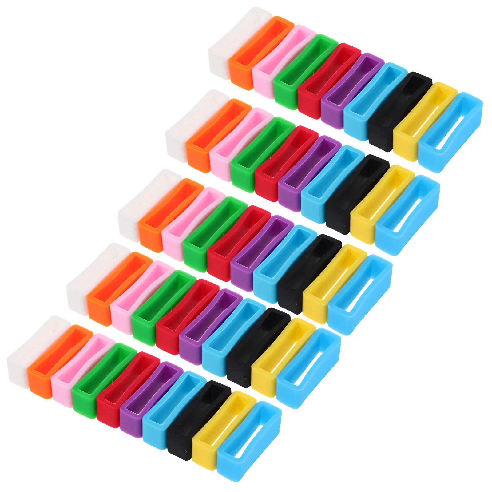 50Pcs Silicone Watch Band Holder Loops Ultra Soft Comfortable Non Slip Strap Retainer Rings for Casual Wear