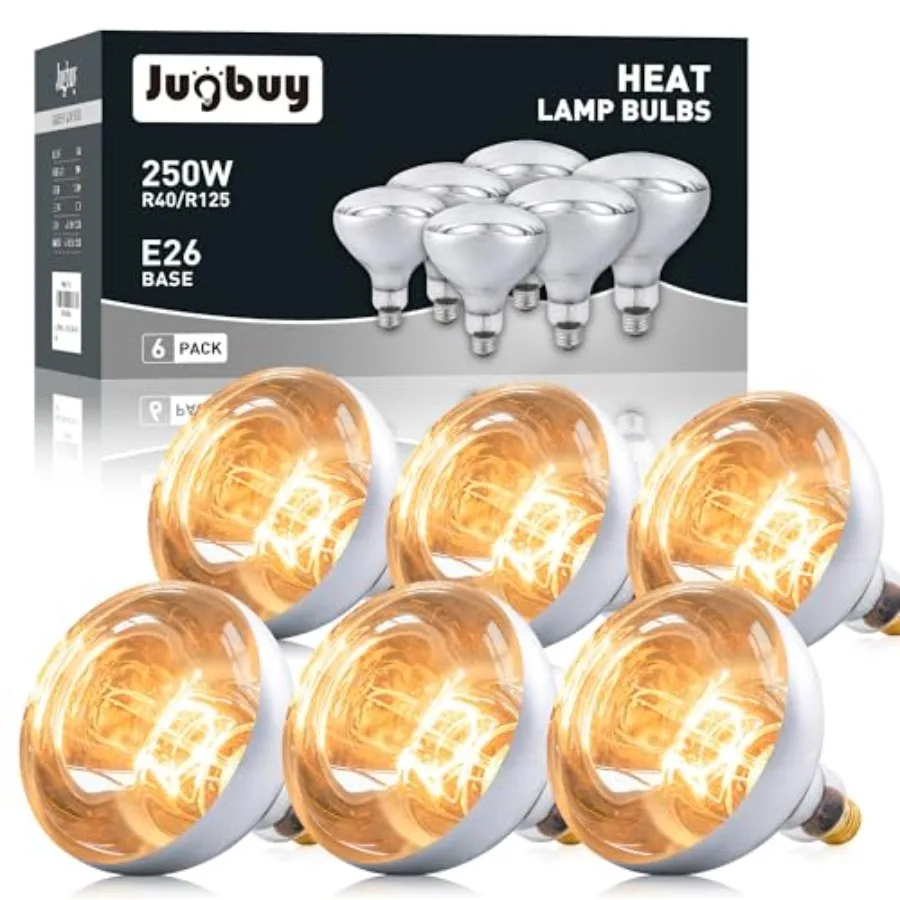 

250 Watt Heat Lamp Bulbs Clear Incandescent Heating Outdoor Light Bulb for Bathroom Shower Chickens Chicks Ceiling Reptile Food