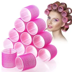 Multi Size Self-adhesive Curling Tube Lazy Air Bangs Roll Hair Curler DIY Hairdressing Styling Tool for Women Purple Pink Roller