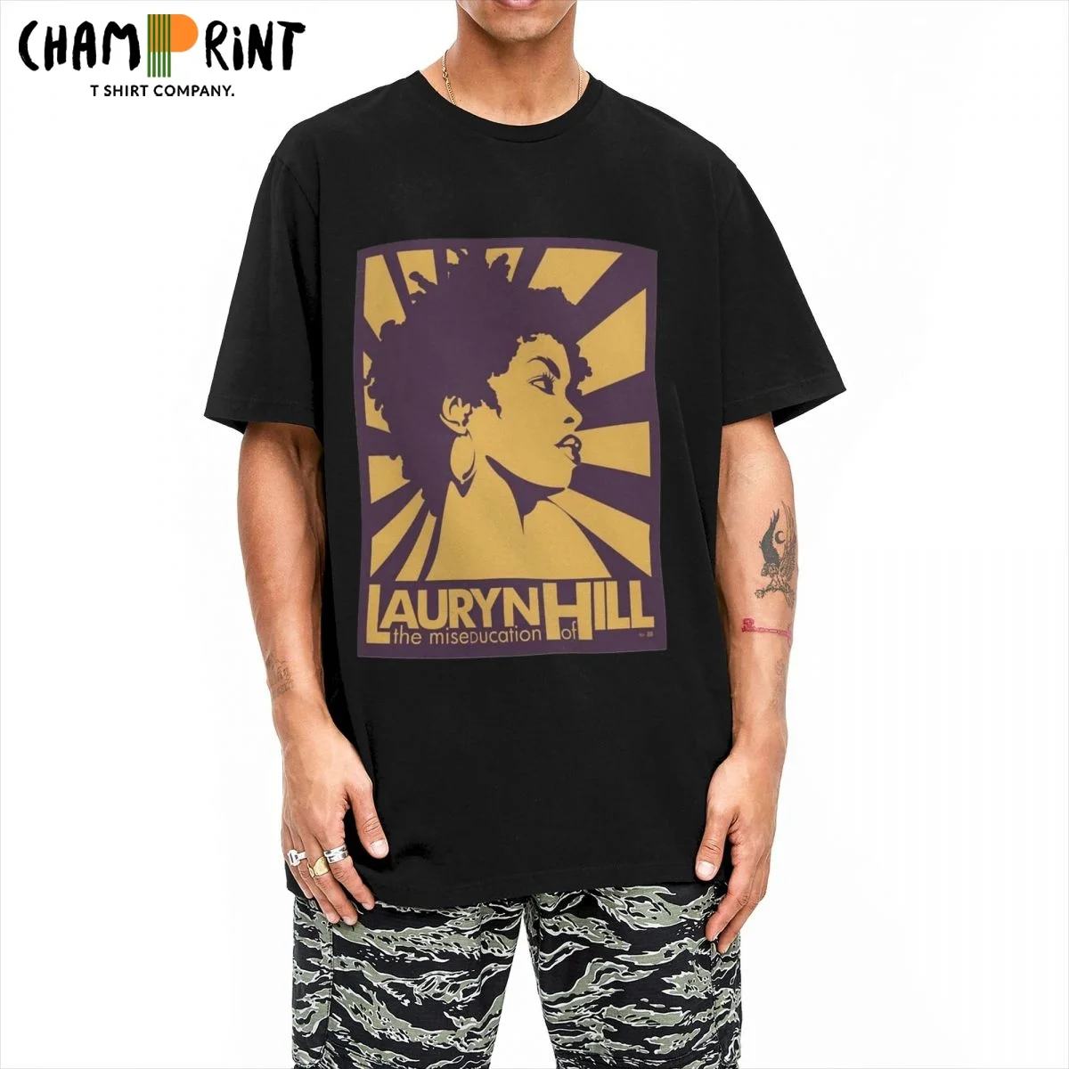 Men's Miseducation Of Lauryn Hill T Shirt Fugees Hip Hop Cotton Tops Leisure Short Sleeve O Neck Tees Plus Size T-Shirt