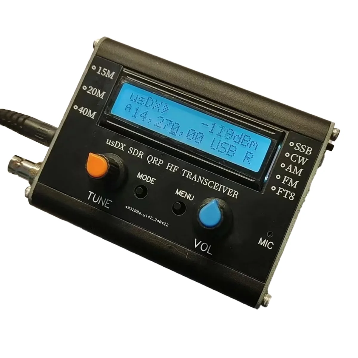 

R1.02W 5W USDX 40m 15m 20m 3 Band SDR все режимы USB,LSB,CW,HF SSB QRP приемопередатчик с микрофоном