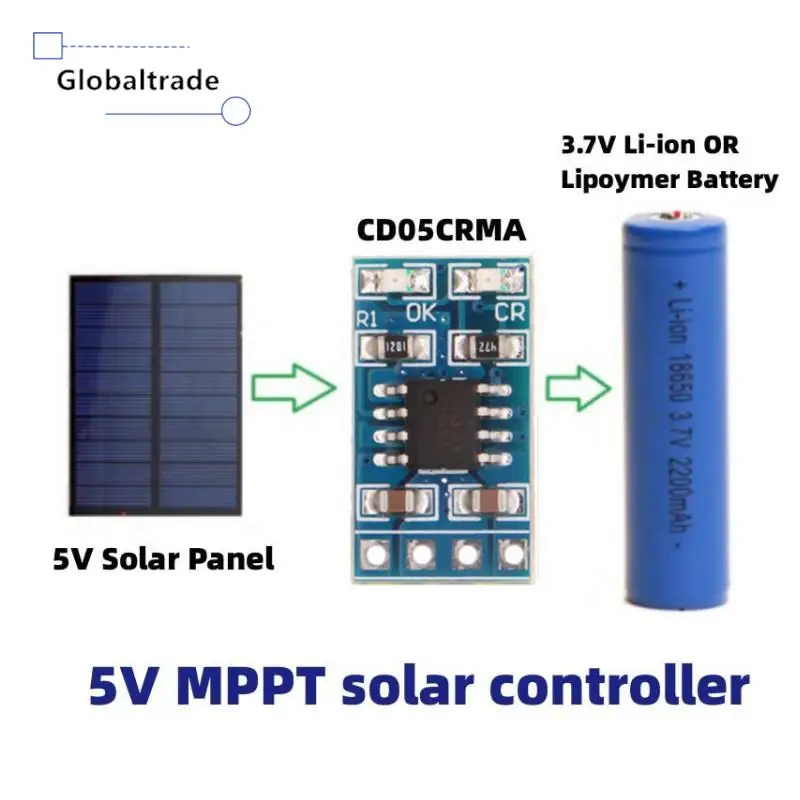 MPPT Solar Charge Controller 1A 4.2V 3.7V 18650 LiPo Li-ion Lithium Battery Charger Module SD05CRMA Solar Panel Battery Charging