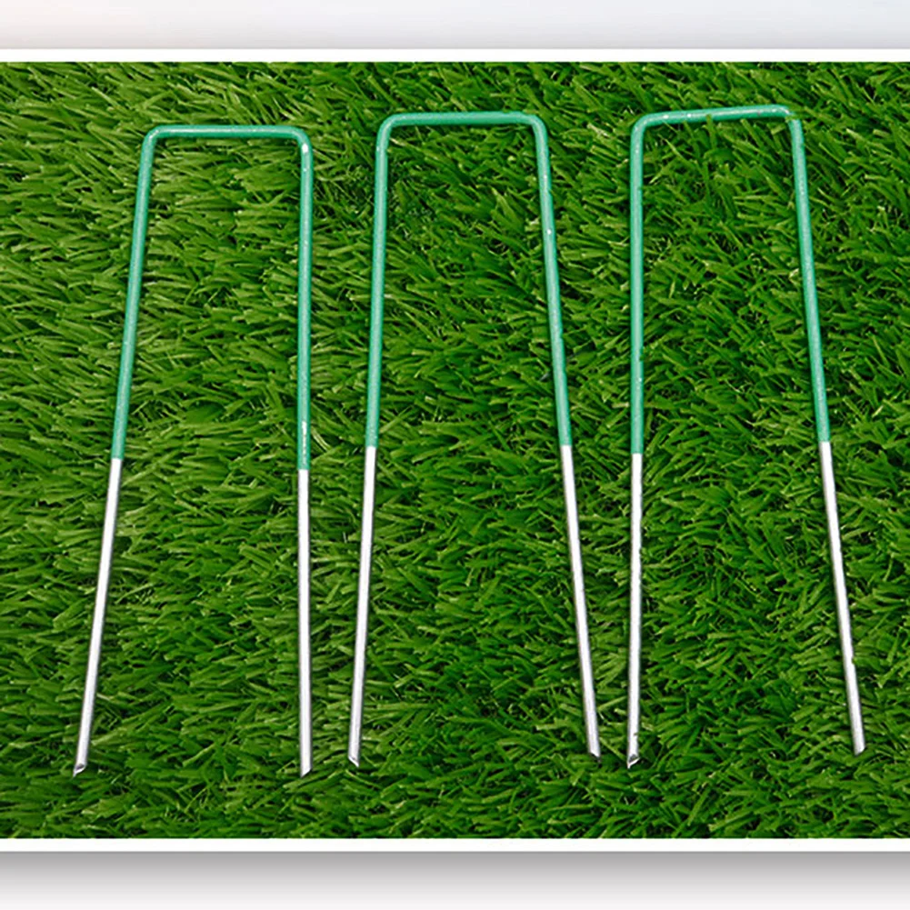 Garden Netting Fixed Pegs Stake Durable and Corrosion U-Shaped Nail Pins Pile for Lawn Turf Anti-Bird Mesh Fixing