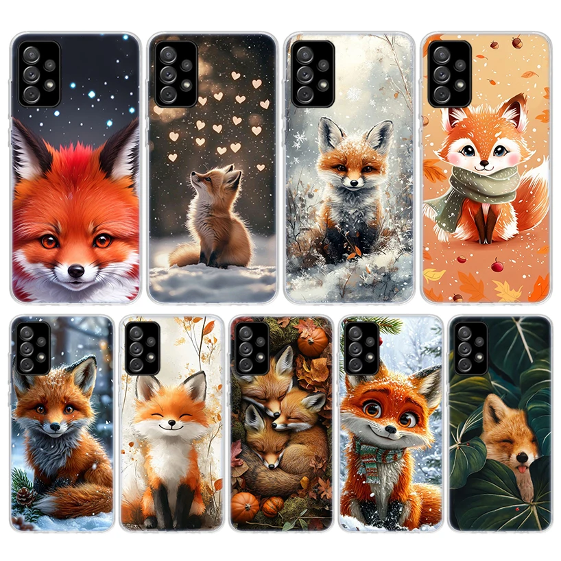 Animal Fox Silicon Phone Case For Samsung Galaxy A52 A51 A50S A42 A32 A22 A12 A02S A30S A20S A10S A41 A31 A21S A40 A30 A70