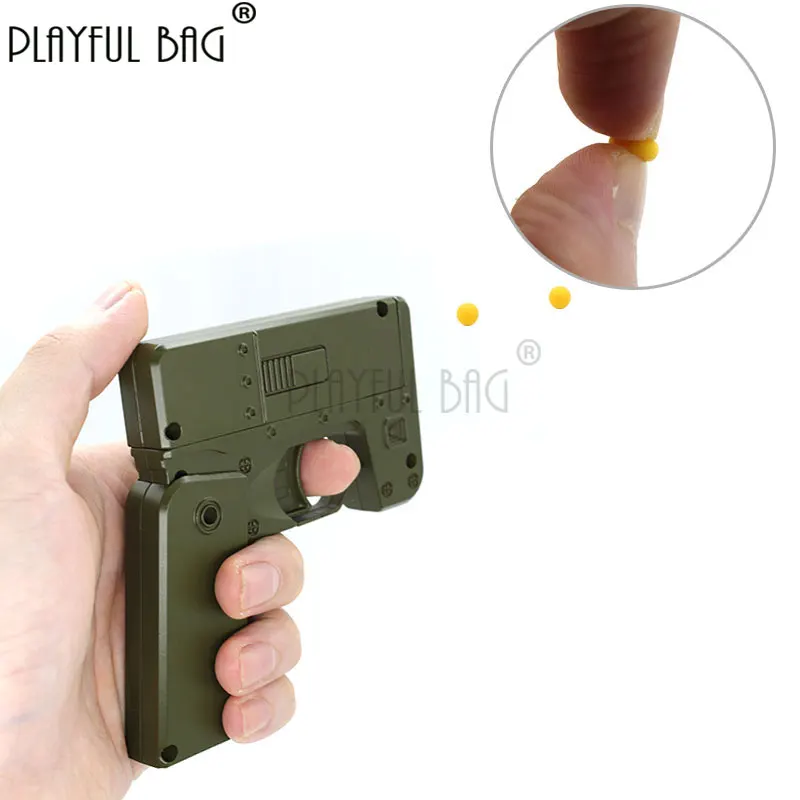 Playful bag Folding Toy Gun Soft bullet Mini Mobile phone model Portable Boys cool toys Decompression Kid\'s birthday gift QG162S