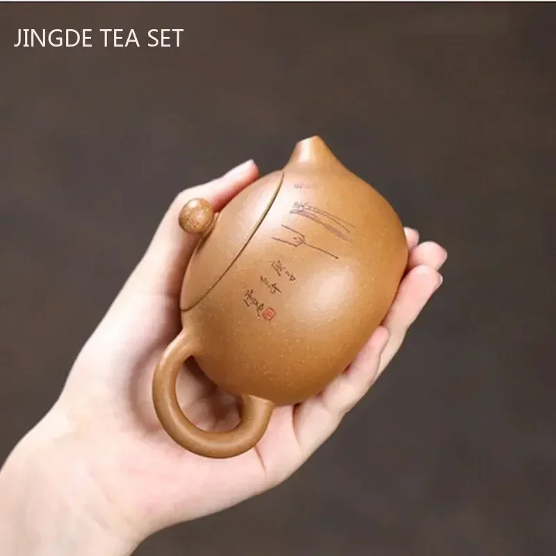 Handmade Section Mud Xishi Tea Pot Chinese Yixing Purple Clay Teapots Customized Ball Hole Filter Beauty Kettle Zisha Tea Set