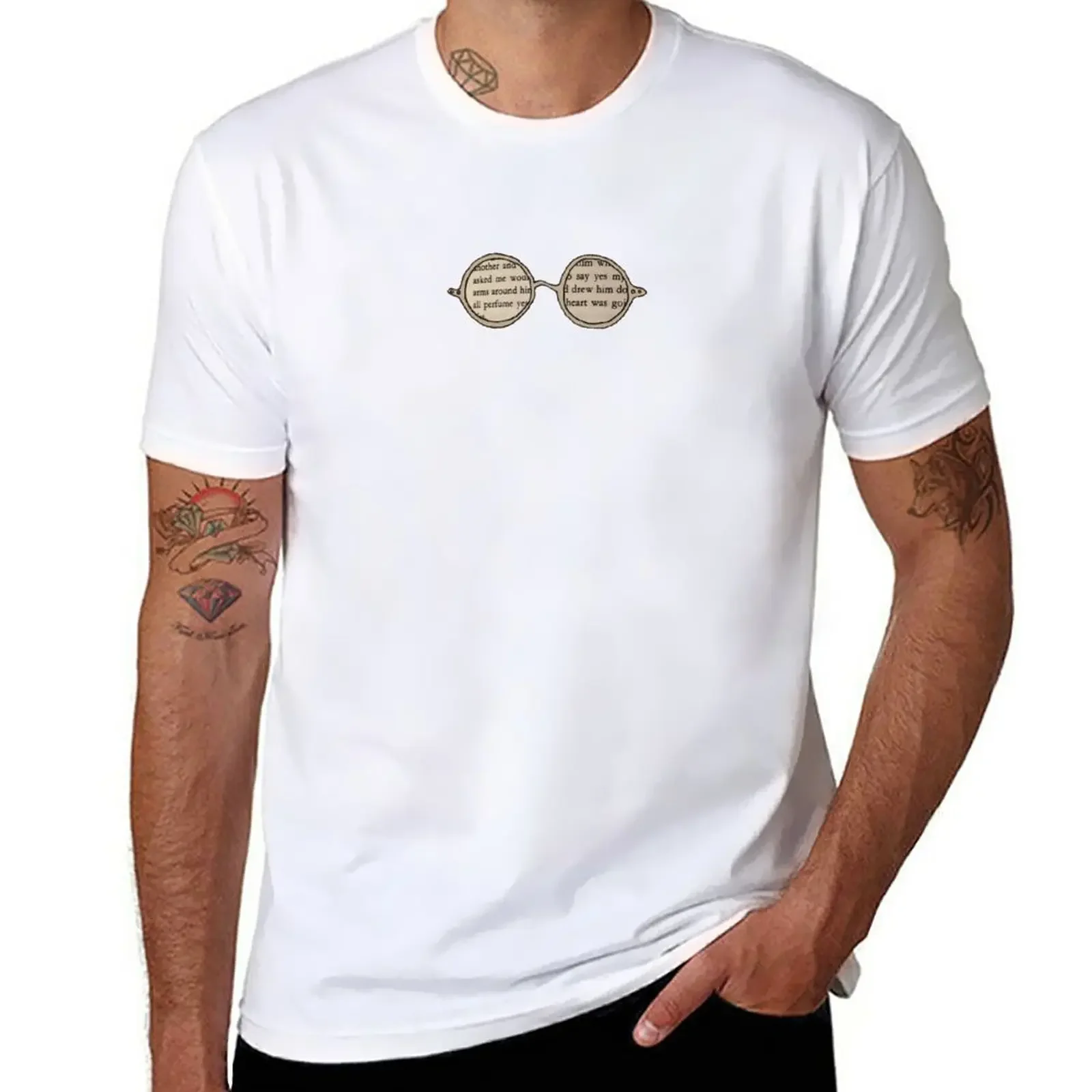 James Joyce Glasses T-Shirt korean fashion cute clothes men clothing