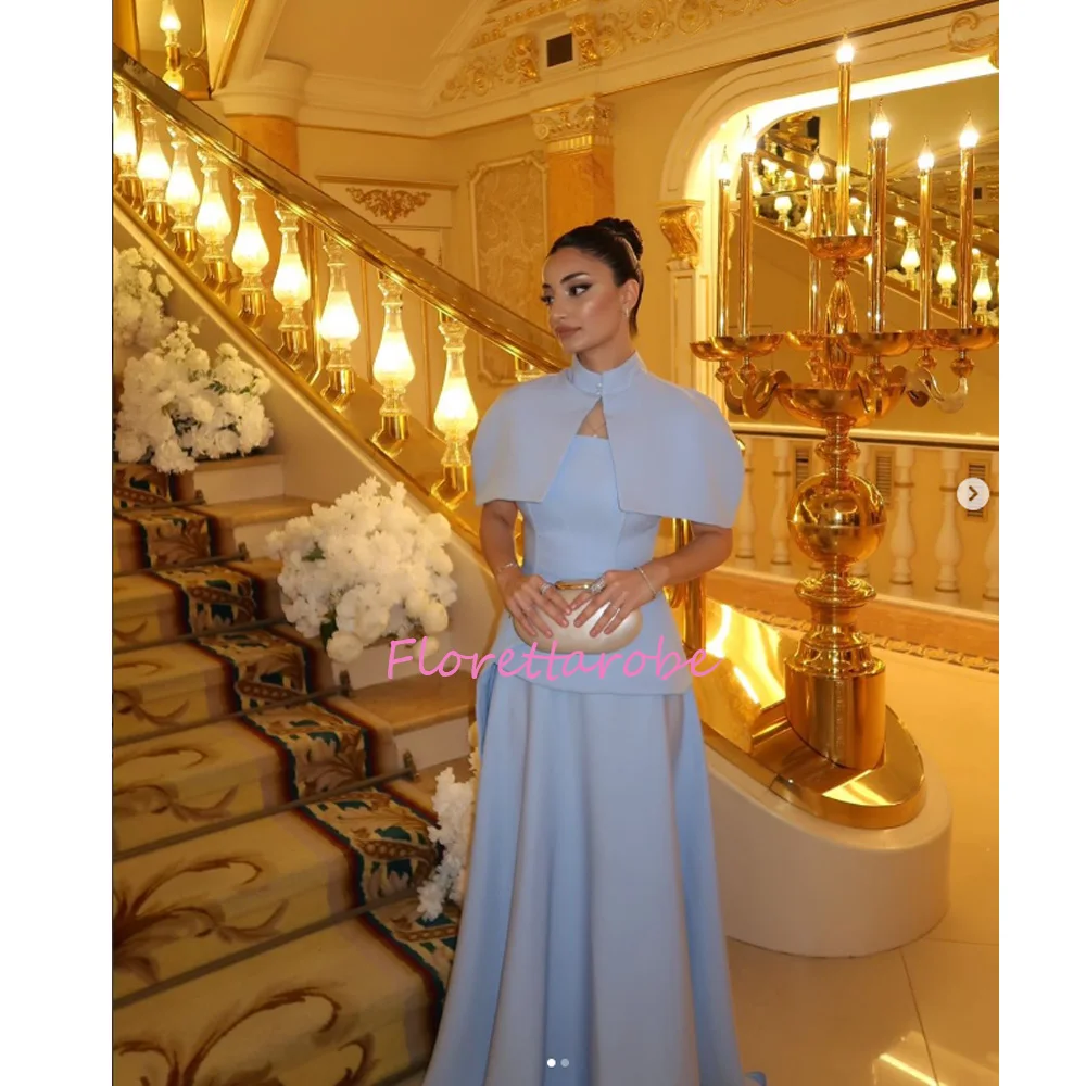 

Customized Formal High Quality Pleat A-line High Collar Prom Dresses Matching Exquisite Elegant Simple Evening Dress