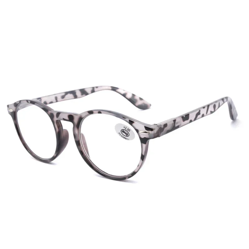 Ultralight Red Leopard Print Reading Glasses Women Men Round Glasses Frames for Read Female Fashion Vintage Clear Eyeglasses image 6