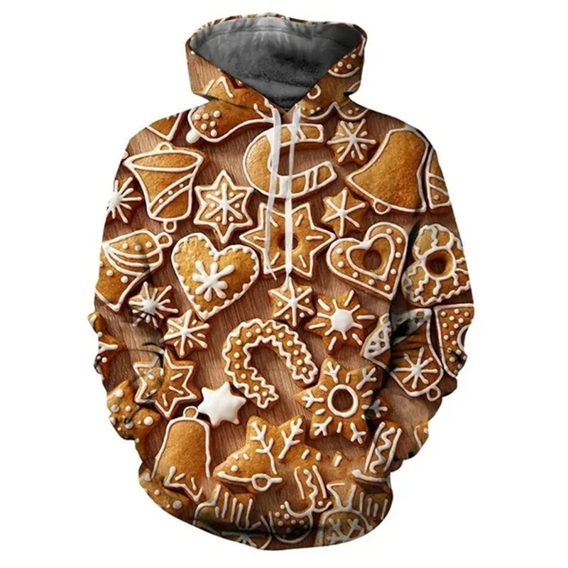Christmas Cookies 3D Print Hoodies Women Men Fashion Hooded Sweatshirts Streetwear Pullovers Tracksuits Female Unisex Clothing