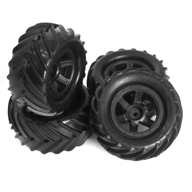 Monster Truck Bumosquito Tires Wheel, 90mm Hex, 12mm, Trxs E-Revo MJX 16207 16208 SCY 16101 HBX 1/16 RC Car Upgrade Parts, 4PCs