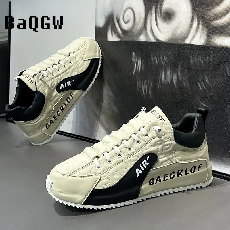 Zapatos informales de cuero para hombre, zapatillas de deporte masculinas para caminar al aire libre, correr, tenis de diseñador de lujo, mocasines