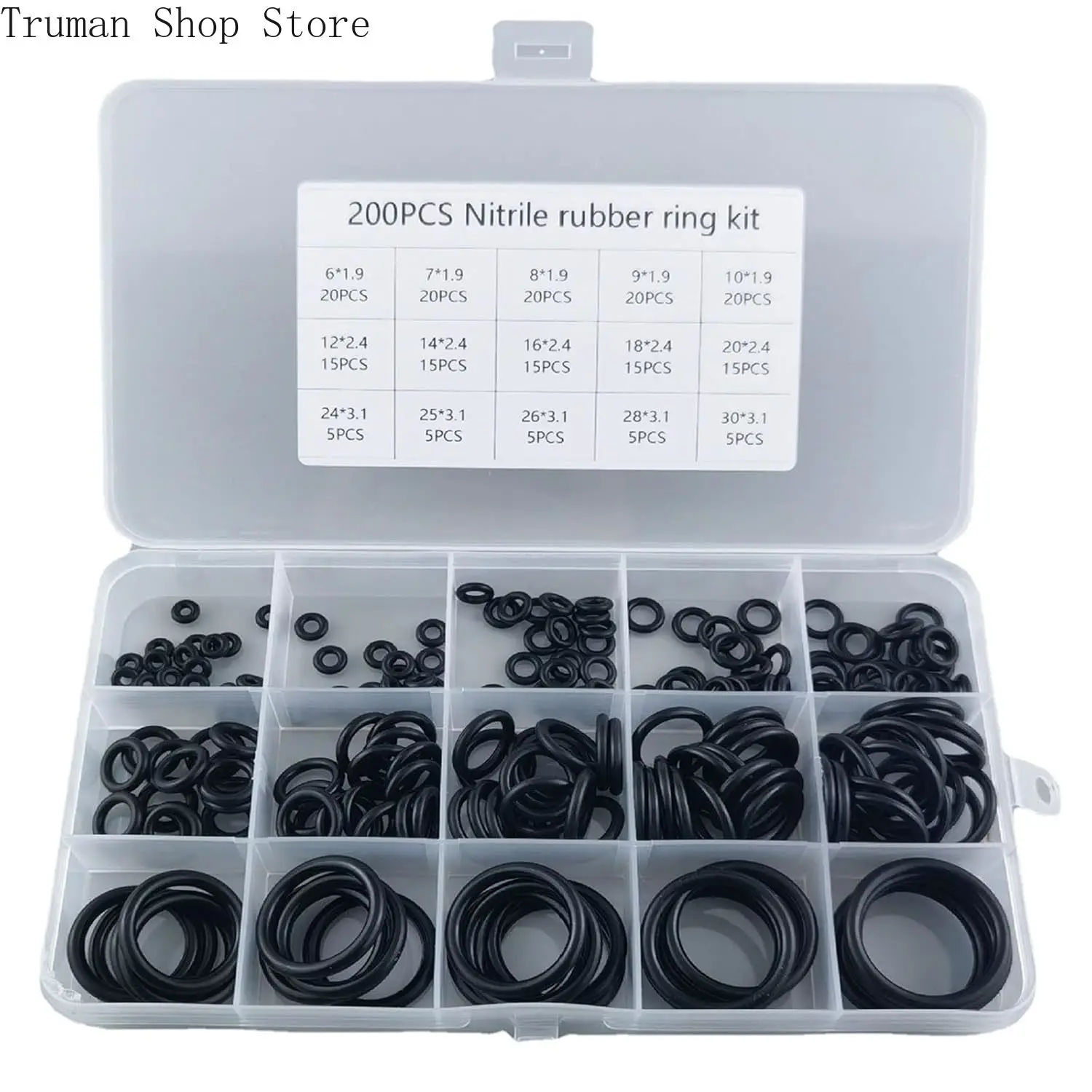 

O Ring Kit,200pcs Rubber O Rings Kit 15 Sizes Silicone Washer Gasket for Automotive Faucet Pressure Plumbing Sealing Repair