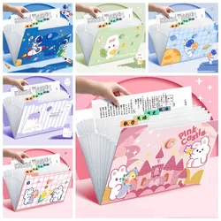 Carpeta de archivos A4 de 8 rejillas, bolsa de almacenamiento de documentos expansible multicapa para oficina, papelería escolar