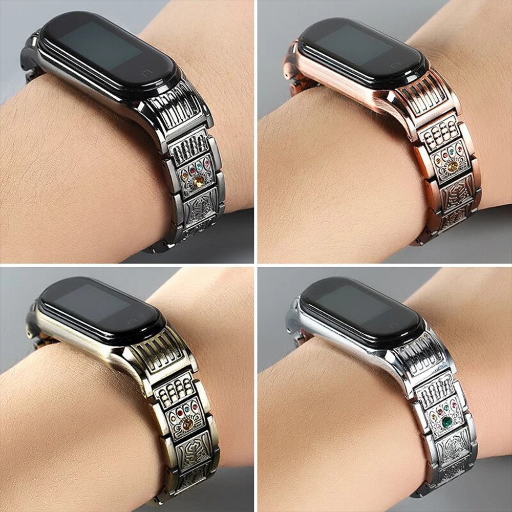 Stainless Steel Strap for Xiaomi Mi Band 6 5 4 3 Bracelet Smart Watch Metal Wristband for Mi Band 6 5 Mi Band 4 3 Accessories