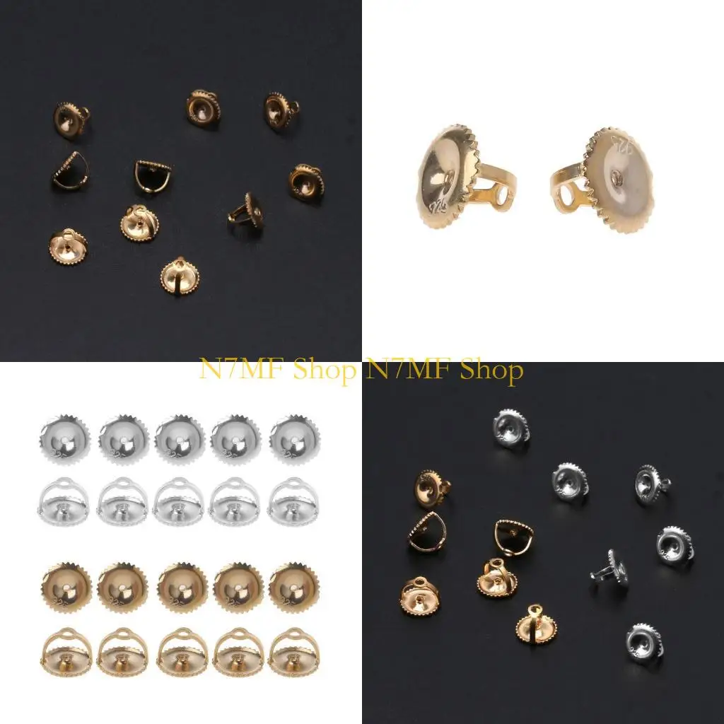 

N7MF 5 пар стерлингового серебряного винта на серьги замены замена гипоаллергена серебряной запор