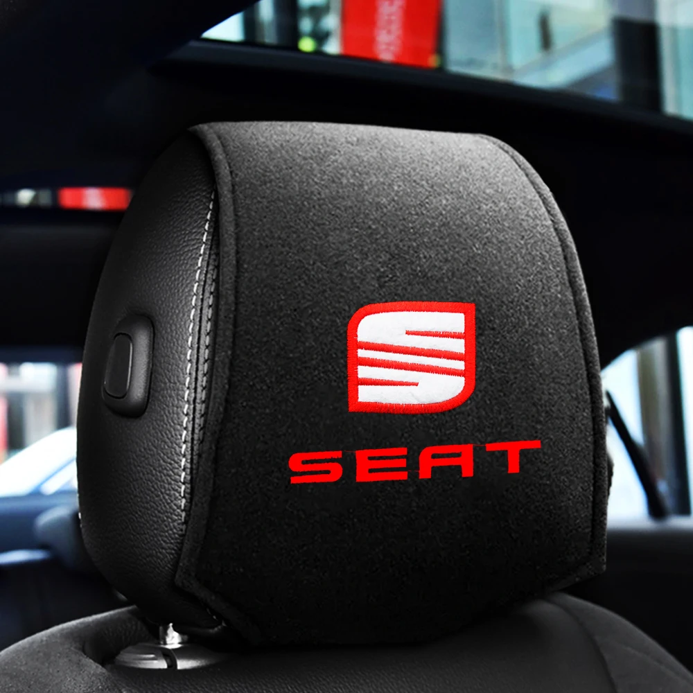 Car Headrest Cover Car Logo Car Shell Rear Pocket Multifunction For Seat Leon 5f Ibiza 6l 6j Leon 1p Cushion 6L Alhambra Styling