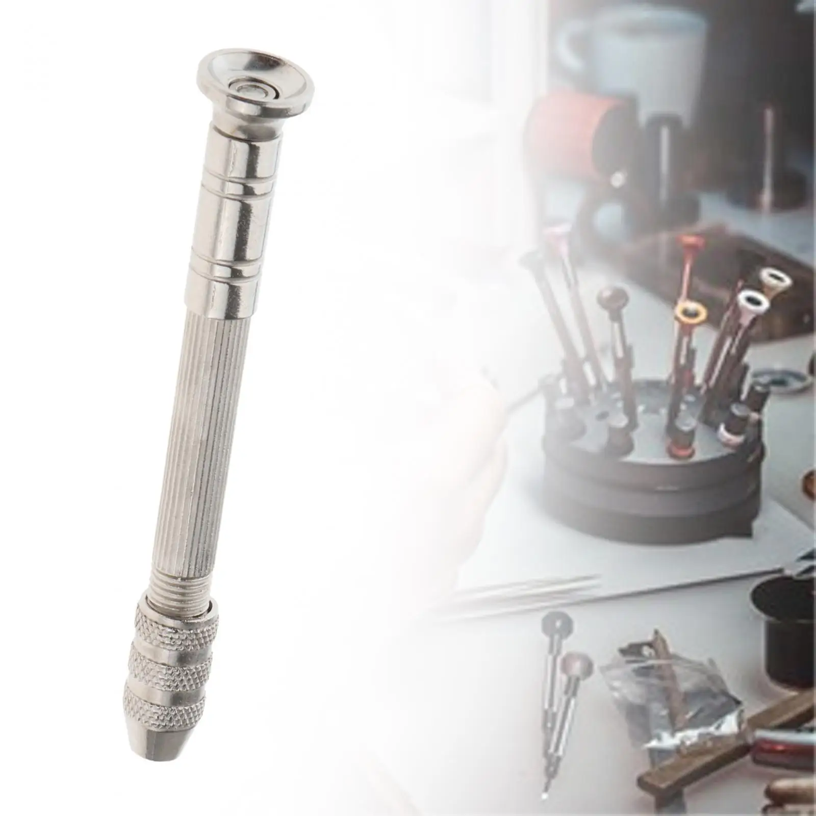 Professional Manual Hand Drill Pin Vise Lightweight Metal Body for Jewelry Making DIY Craft Punching Tool with for Wood Clay