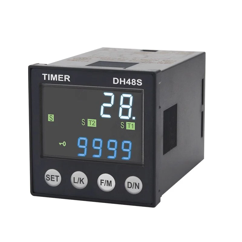 DH48S HD48S DC/AC24V AC220V relé de retardo programable de precisión 0,01 S-99990H con Base de enchufe relé de tiempo serie DH48S