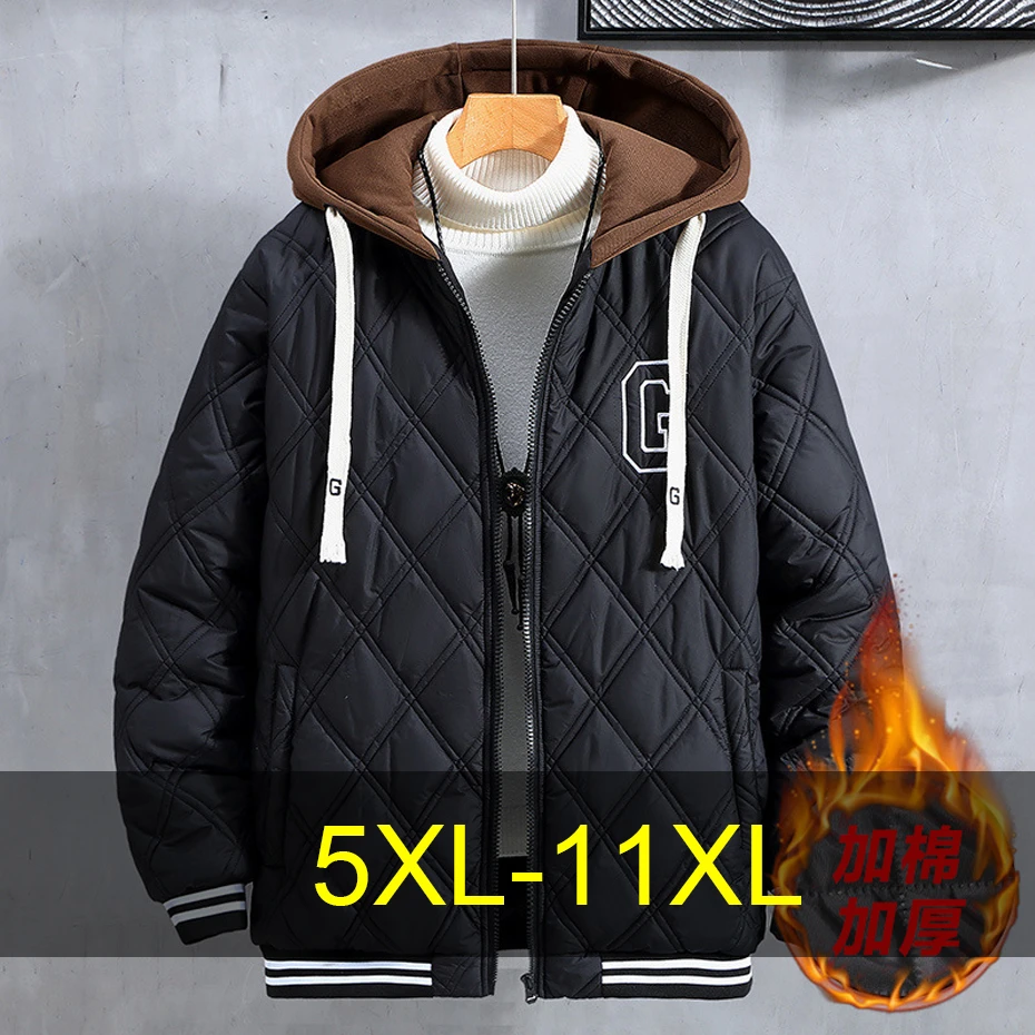 

11XL Plus Size Parkas Men Winter Thick Jacket Coat Fashion Casual Hooded Parkas Male Big Size Jackets