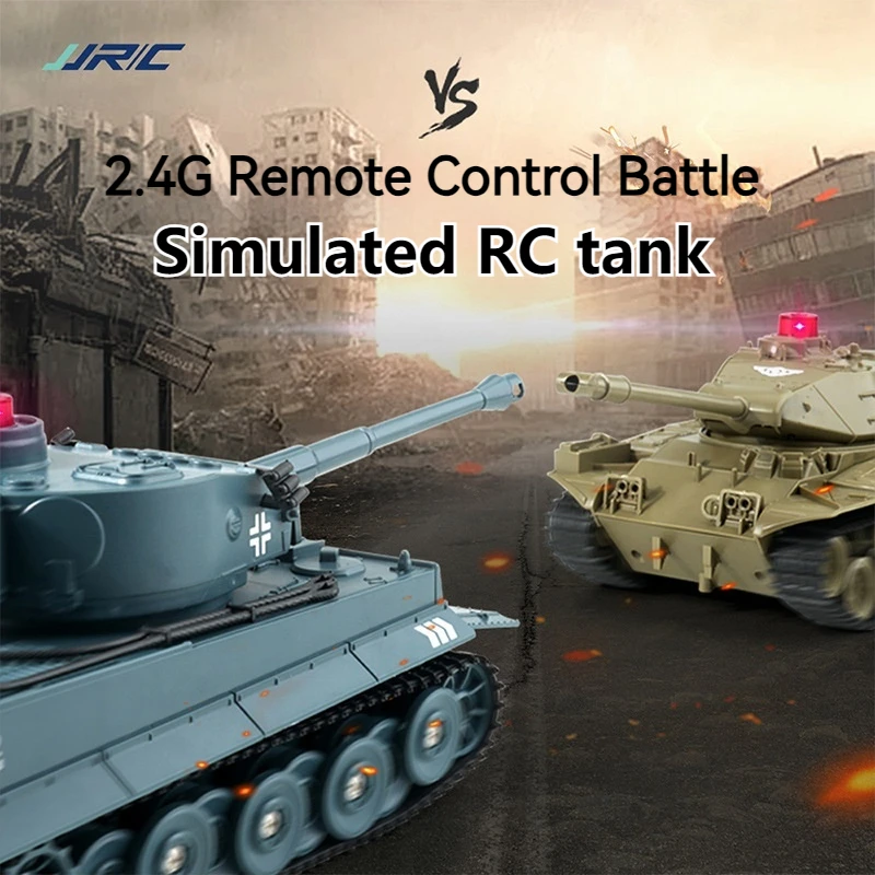 

Jjrc New Simulation Tank Model 2.4g Remote Control Car Turret Rotating Electric Sound Toy Tank Military Model Toy Gift Tank Car