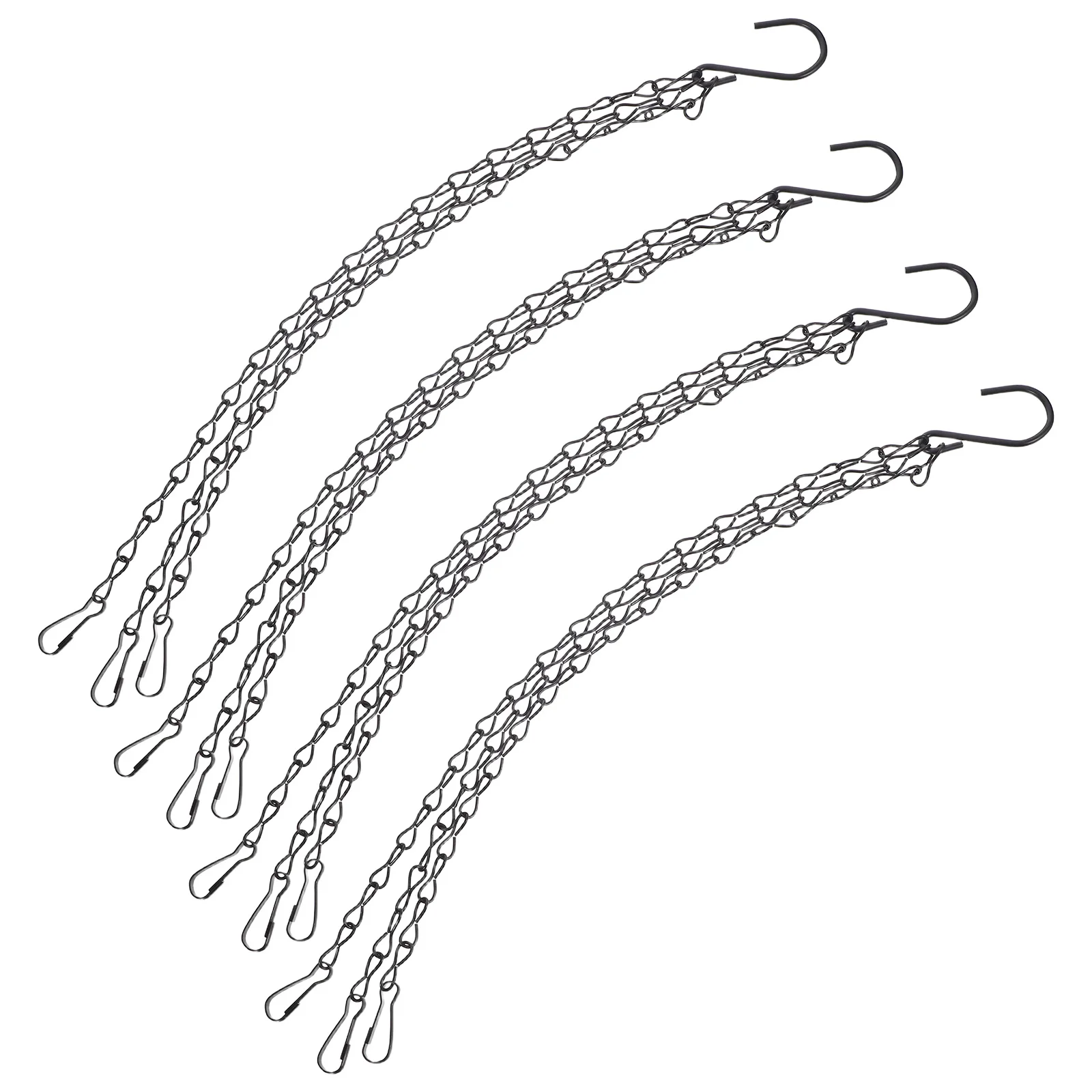 

4 шт., металлическая цепочка для цветов для подвешивания горшечных растений, сверхмощный уличный садовый декор, черная подвесная корзина-цепочка, вешалка для растений