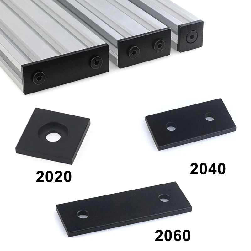 4Pcs Aluminum End Cap Plate Single Double Hole Cover for 2020 2040 2060 V-Slot Aluminum Profile CNC Router 3D Printer Parts