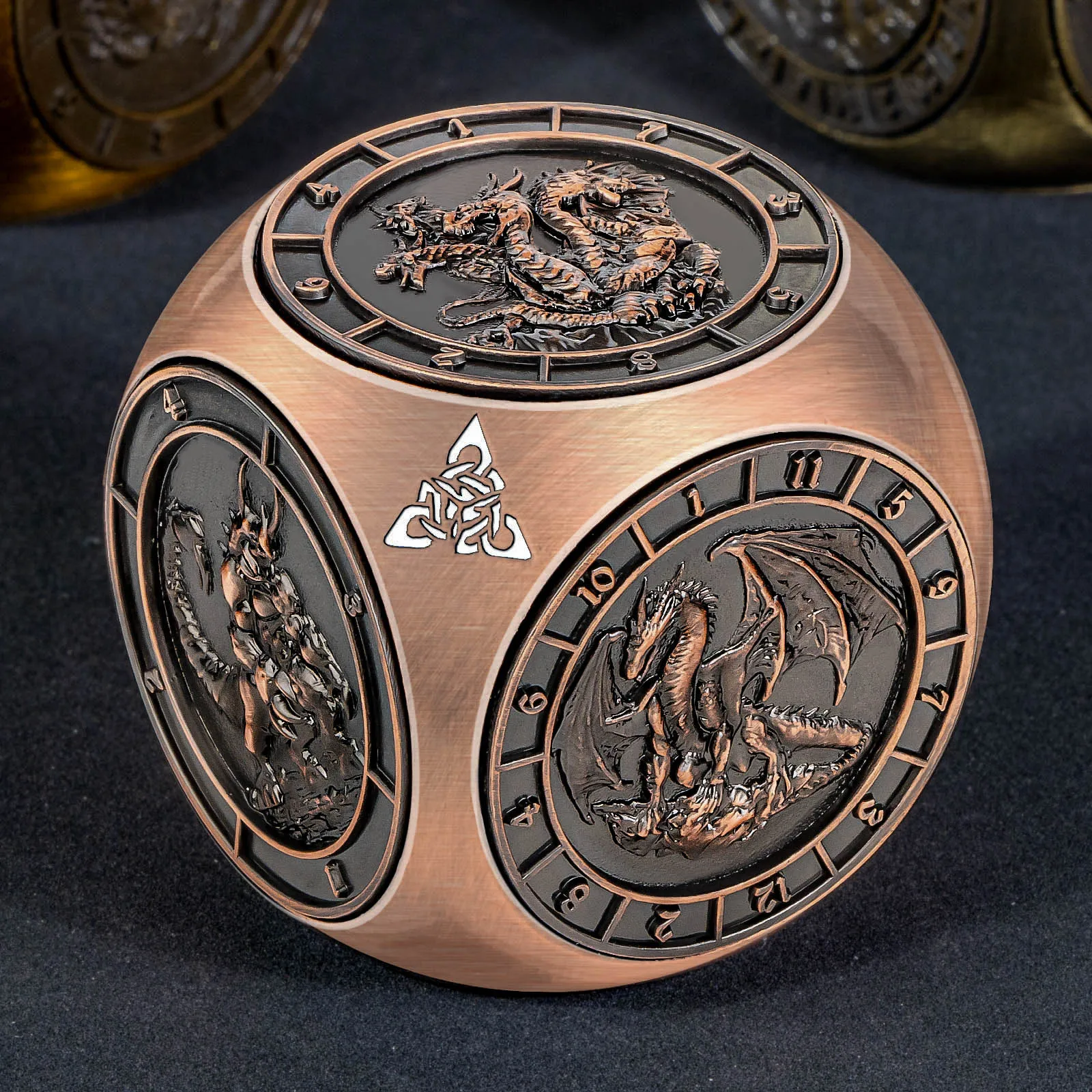 7 in 1 Spinner DND Dice Set D&D, Unique D and D Metal Dice with Box, 3D Relief RPG Dungeons Dragons Dice for Role Playing Game