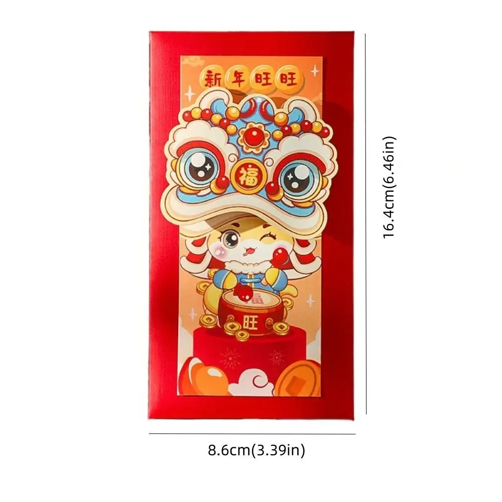 Pacote vermelho de ano novo chinês 3d, melhores desejos, bênção, envelope vermelho de 2025 anos, hongbao, festival de primavera, bolsos vermelhos da sorte