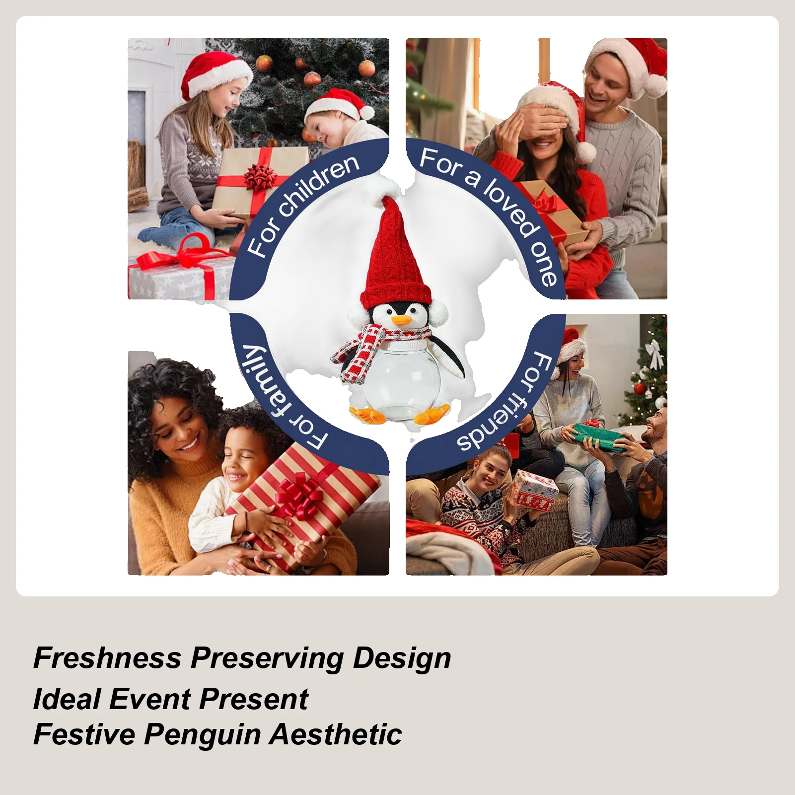 

Банка для печенья с пингвином, пингвин, домашний декор, банка для лакомства, рождественский праздничный контейнер для кухонной стойки, сухофрукты, пекарни, домашние советы