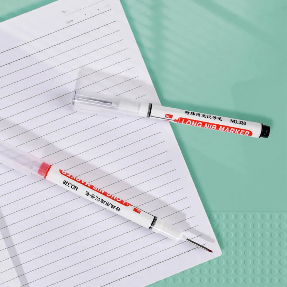 

4Pcs Long Head Deep Hole Marker Pens Colorful Precision Construction Marking Pens for Wood Metal Steel Carpentry Gardening