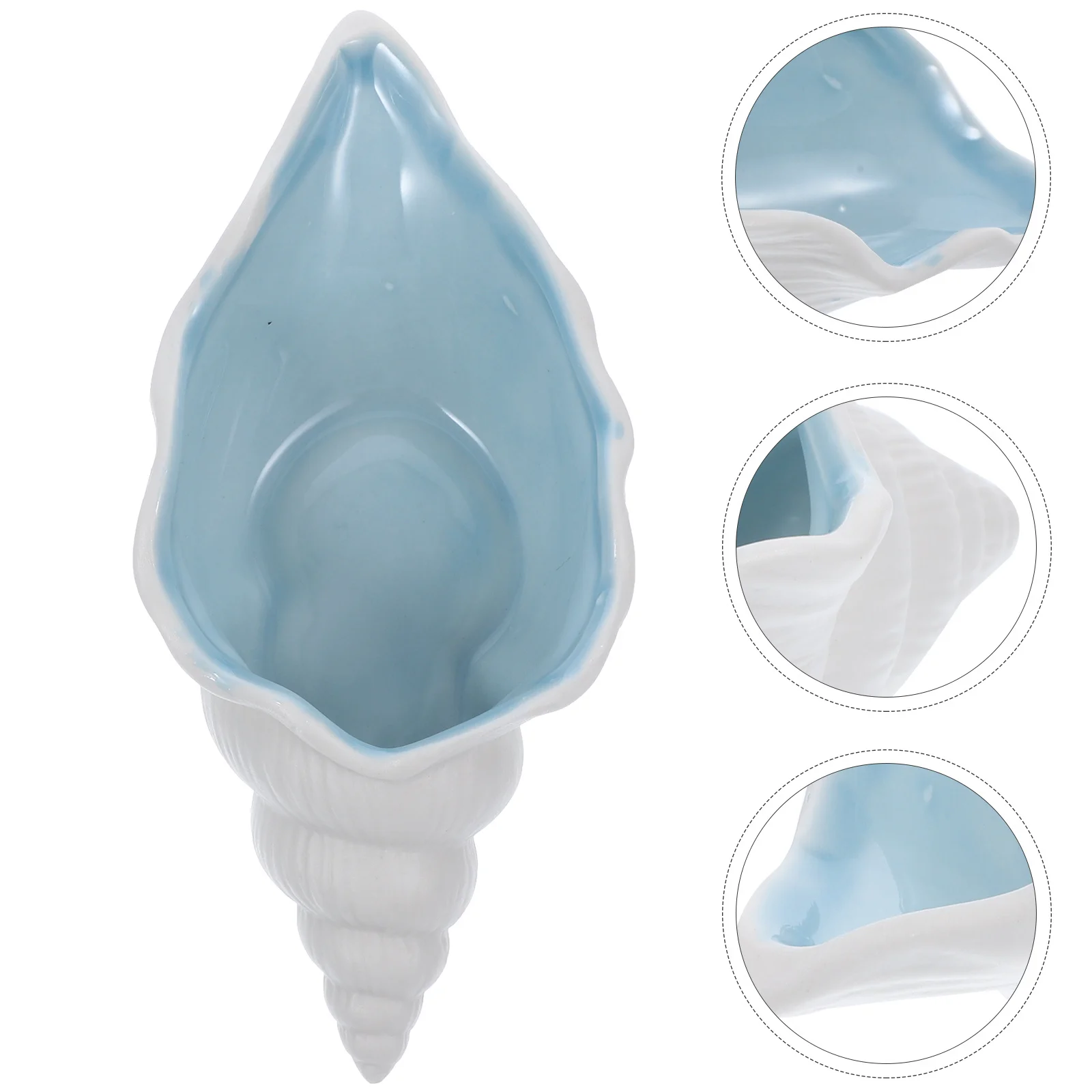 

Ceramic Conch Dish Sophisticated Home Decor Trinket Tray for Jewelry Ring Keys Storage Decorative Bowl Living Room Bedroom