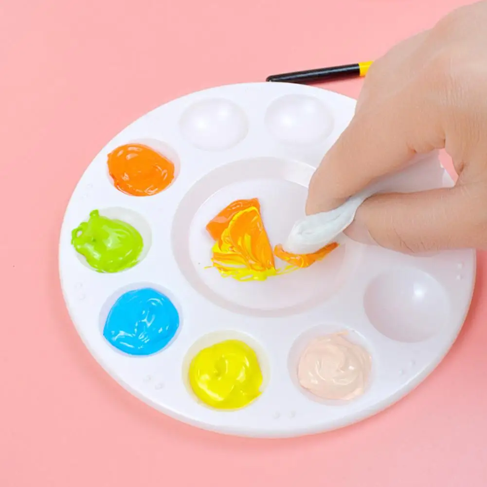 Palet lukis artis, palet cat bulat tidak lengket untuk murid seniman Diy Set 2 untuk cat air