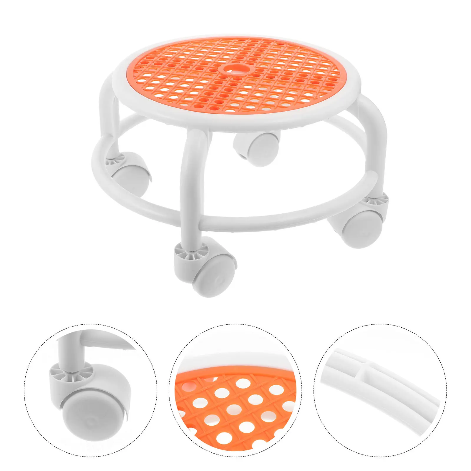 

Low Rolling Stool Swivel Pedicure Seat Durable Stable Plastic Salon Chair with Universal Wheels Roller Stool Roller Seat