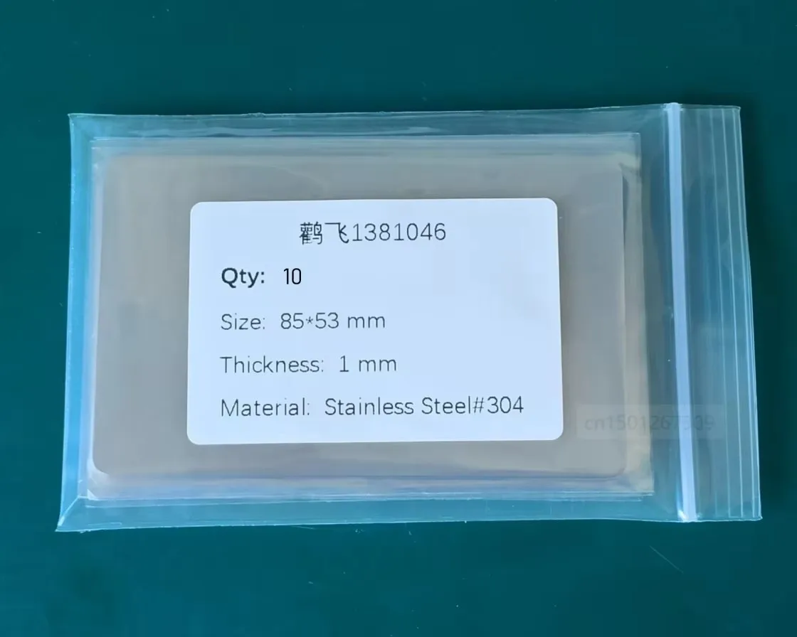 10 stuks handgeborstelde 1mm dikke roestvrijstalen plaat blanco metalen visitekaartje 85 x 53mm voor lasergravering