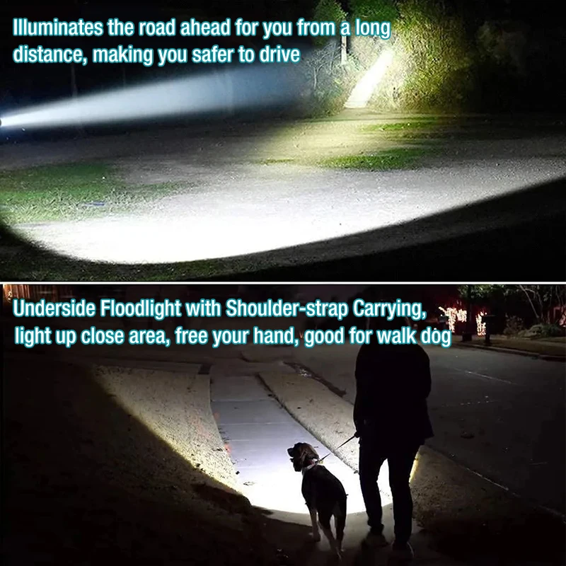 LED Flashlight Outdoor Cordless Spotlight for Makita 14.4V 18V LXT BL1430 BL1850 BL1860B Li-ion Battery 2000LM 5 Inches with USB