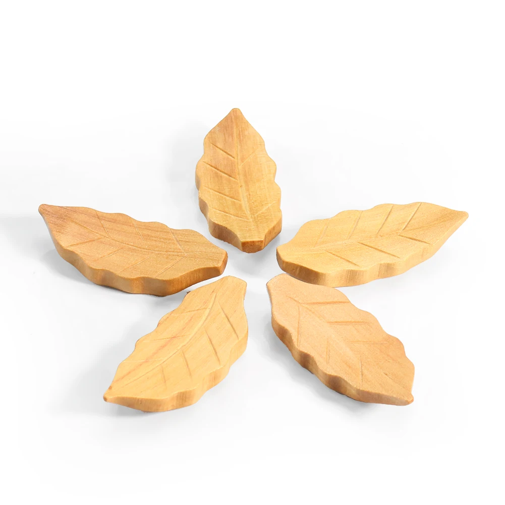 2PC Laser Cut Carving Maple Leaf Leaves Plant Foliage Chopstick Rest Natural Lotus Wood Knife Fork Tableware Display Stand Decor