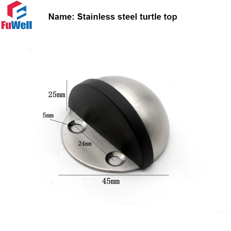 FuWell 3 Pcs Non-magnetic Turtle Top Door Stopper Soft Close For Closet Cupboard Furniture Hardware