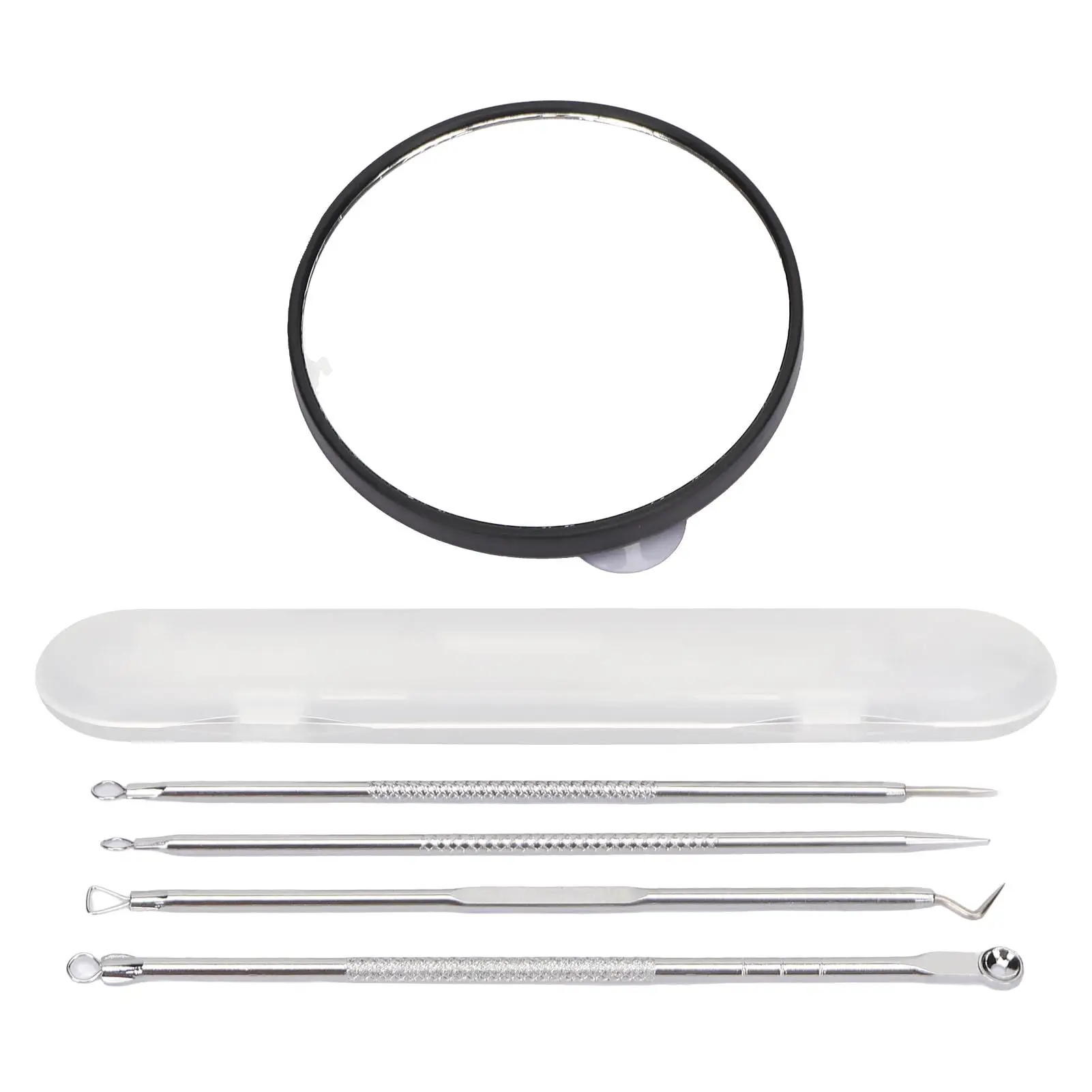 

Pimple Remover Kit: 5X/10X/15X Suction Cup Magnifier, Acne Extractor Tools+Pimple Needle