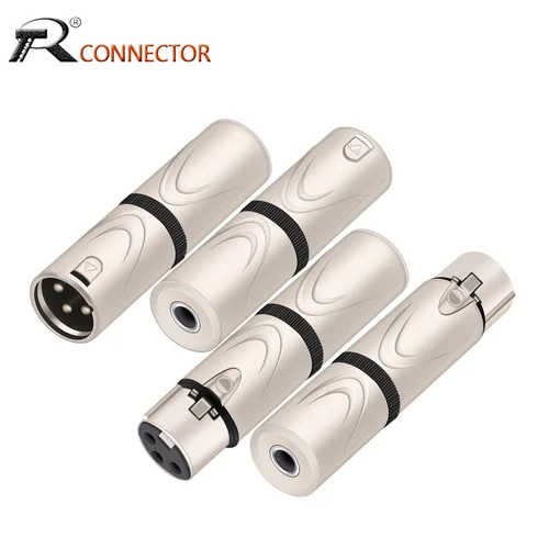 1 unidad XLR 3 pines macho a 1/4 ""6,35mm hembra adaptador conector de Audio TRS Jack, XLR hembra a 6,35mm hembra mezclador de micrófono