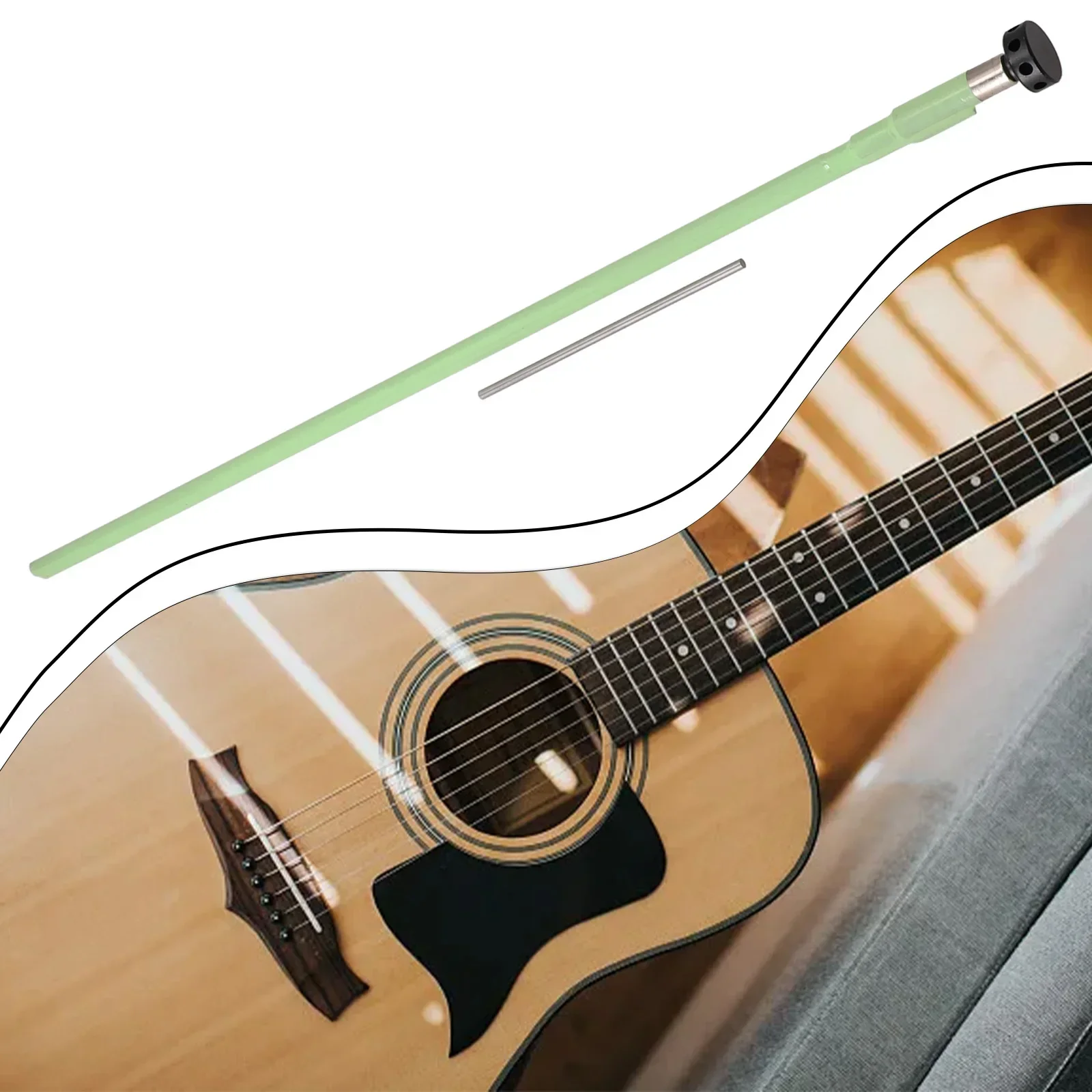 Two Way Guitar Truss Rod Dual Acting Green Guitar Metal Parts Truss Rod 1 Set 16.5in 420mm 8 Hole 100% Brand New