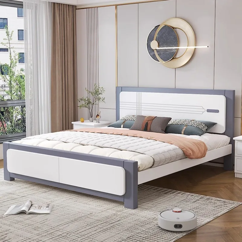 

Bed Solid wood bed 1.8 meters Double bed Master bedroom Nordic e****my 1.5 meters Household small apartment 1.2 meters Single