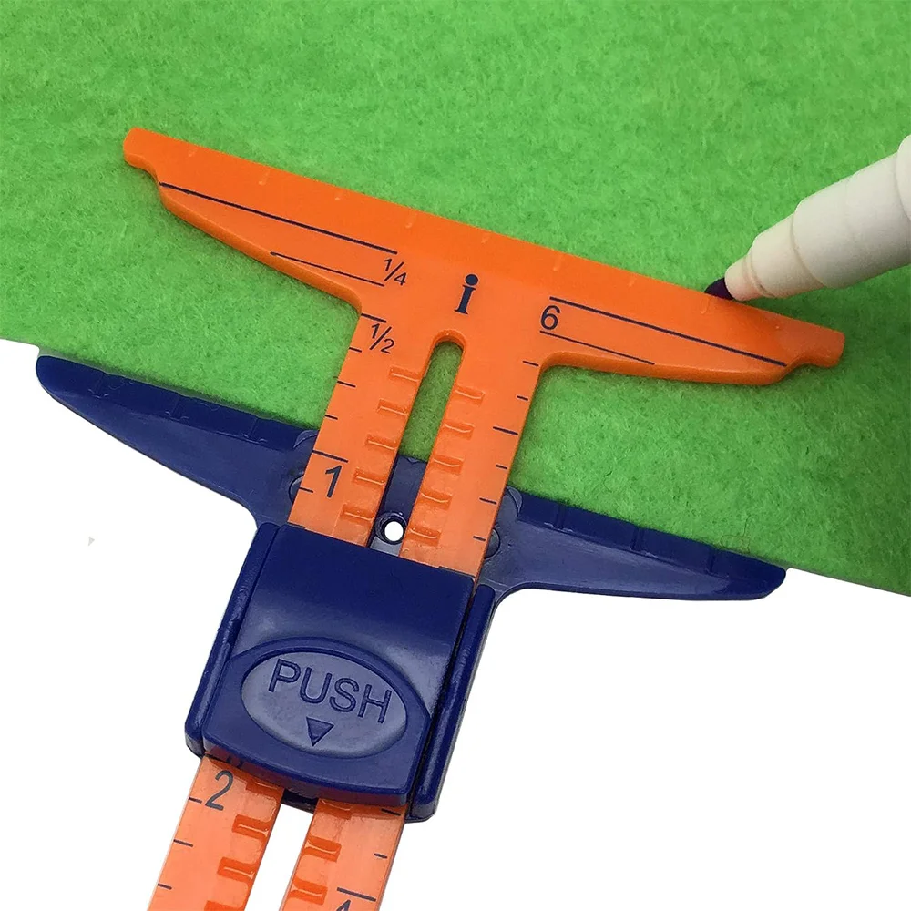 

1 шт. 5-в-1 Т-образный скользящий калибр, измерительные инструменты, многофункциональная пластиковая линейка для рисования, линейка для квилтинга ткани для начинающих шитье